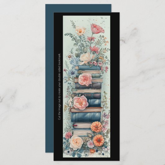 独自の春の花ブックスタックブックマークの作成 (正面/裏面)
