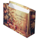 独自の暖かいクリスマスツリーとペパーミントを作成 ラージペーパーバッグ (正面アングル)