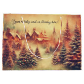 独自の暖かいクリスマスツリーファーム抱き枕の作成 ラージペーパーバッグ (裏面)