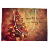 独自の暖かいクリスマスツリー抱き枕の作成 ラージペーパーバッグ (裏面)