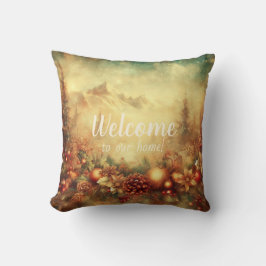 独自の暖かいクリスマスマウンテンリースを作成 クッション