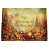 独自の暖かいクリスマスマウンテンリースを作成 ラージペーパーバッグ (正面)