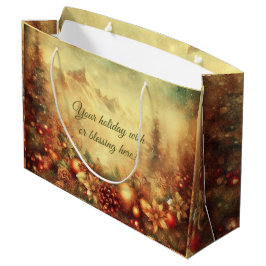 独自の暖かいクリスマスマウンテンリースを作成 ラージペーパーバッグ