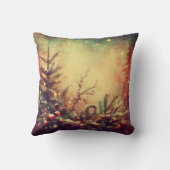 独自の暖かいビンテージのクリスマスパインを作成 クッション (裏面)