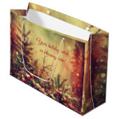 独自の暖かいビンテージのクリスマスパインを作成 ラージペーパーバッグ (正面アングル)