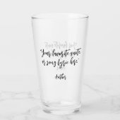 独自の書道引用文の作成 タンブラーグラス (裏面)