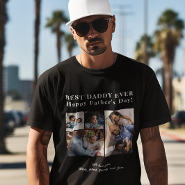 独自の最高のパパを作成Ever 4フォトコラージュ Tシャツ