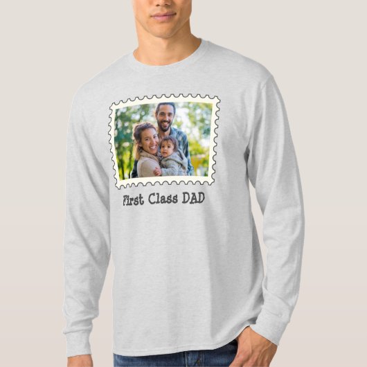 独自の最高のパパファーストクラスのパパおもしろい写真の作成 Tシャツ (正面)