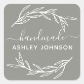 独自の月桂樹の作成葉 スクエアシール (正面)