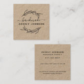 独自の月桂樹の緑を葉作成する スクエア名刺 (正面/裏面)