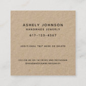 独自の月桂樹の緑を葉作成する スクエア名刺 (裏面)