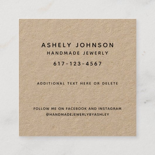 独自の月桂樹の緑を葉作成する スクエア名刺 (裏面)