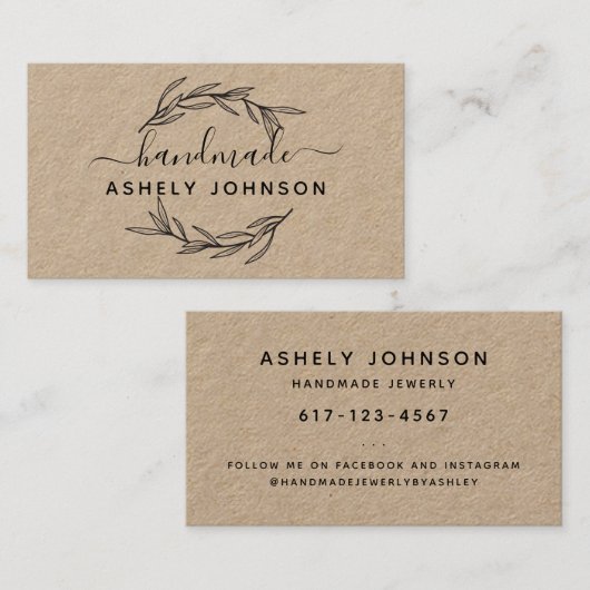 独自の月桂樹の緑を葉作成する 名刺 (正面/裏面)