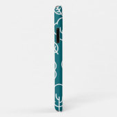 独自の木のパターンを作成するネイビーブルーホワイトかわいい Case-Mate iPhoneケース (裏面/右)