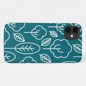 独自の木のパターンを作成するネイビーブルーホワイトかわいい Case-Mate iPhoneケース (裏面(横))