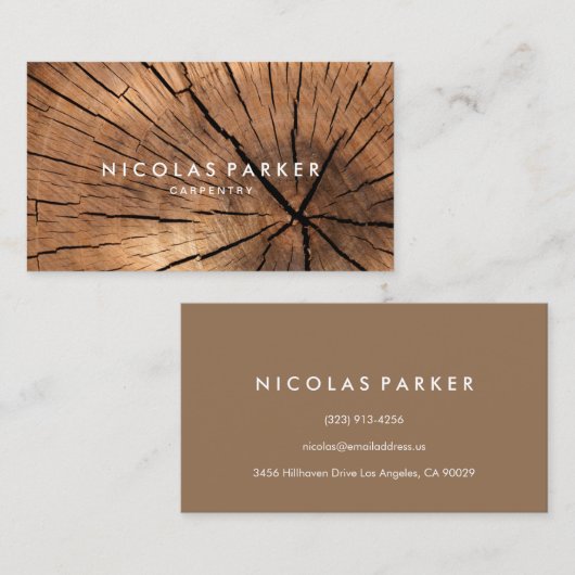 独自の木の丸太を作成する 名刺 (正面/裏面)