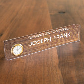 独自の木目パーソナライズされた写真を素朴作成 デスクネームプレート (側面)