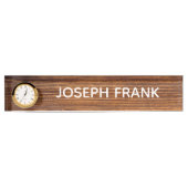 独自の木目パーソナライズされた写真を素朴作成 デスクネームプレート (正面)