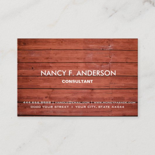 独自の木目パーソナライズされた建築の作成 名刺 (正面)