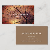 独自の木製ログ名刺を作成 名刺 (正面/裏面)