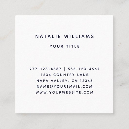 独自の植物を作成葉する   スクエア名刺 (裏面)