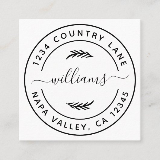 独自の植物を作成葉する   スクエア名刺 (正面)