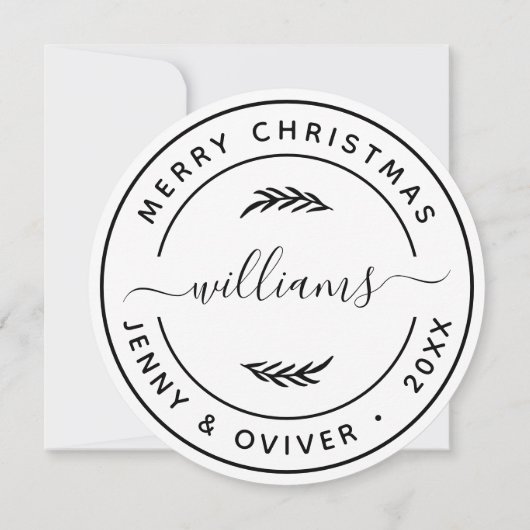 独自の植物体のラウンド葉メッセージカードの作成 (裏面)