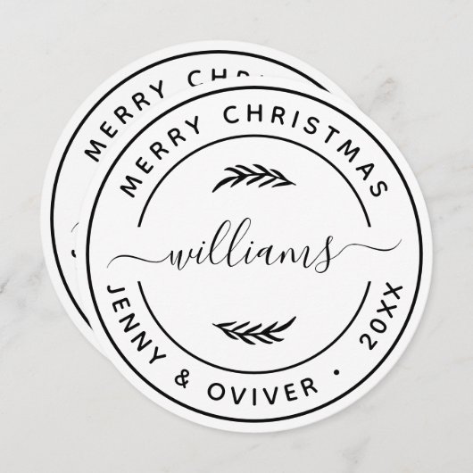 独自の植物体のラウンド葉メッセージカードの作成 (正面/裏面)