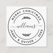 独自の植物体のラウンド葉メッセージカードの作成 エンクロージャーカード (裏面)