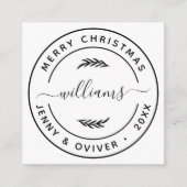 独自の植物体のラウンド葉メッセージカードの作成 エンクロージャーカード (正面)