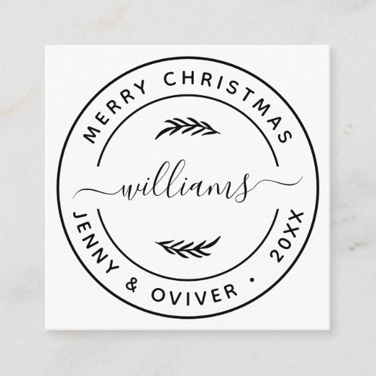 独自の植物体のラウンド葉メッセージカードの作成 エンクロージャーカード (正面)