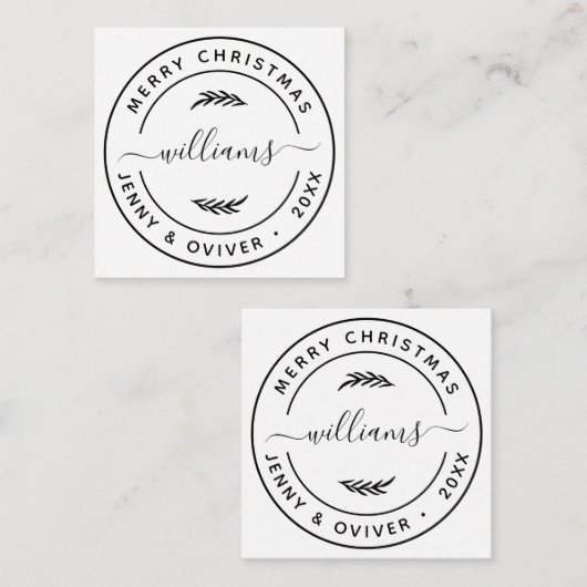 独自の植物体のラウンド葉メッセージカードの作成 エンクロージャーカード (正面/裏面)