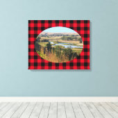 独自の楕円形の風景を作成フォトバッファロープライド キャンバスプリント (インサイチュ (ウッドフロア))