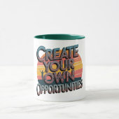 「独自の機会を作成感動的」 マグカップ (中央)