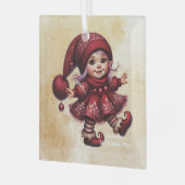 独自の歩くヴィンテージクリスマス格言の作成 ガラスオーナメント (正面左)