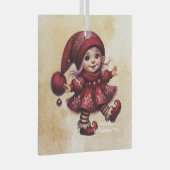 独自の歩くヴィンテージクリスマス格言の作成 ガラスオーナメント (正面右)