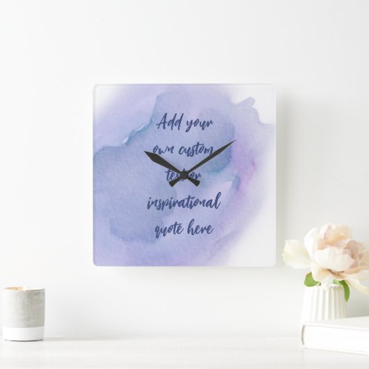 独自の水彩の作成やる気を起こさせる引用文 スクエア壁時計 (ホーム)