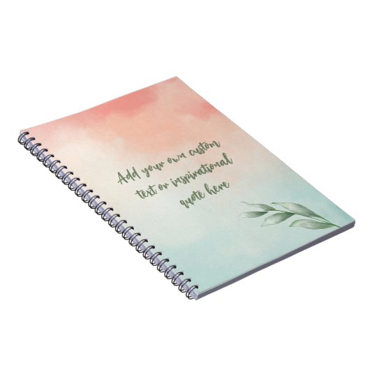 独自の水彩の作成やる気を起こさせる引用文 ノートブック (右側)