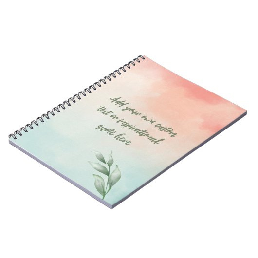 独自の水彩の作成やる気を起こさせる引用文 ノートブック (左側)