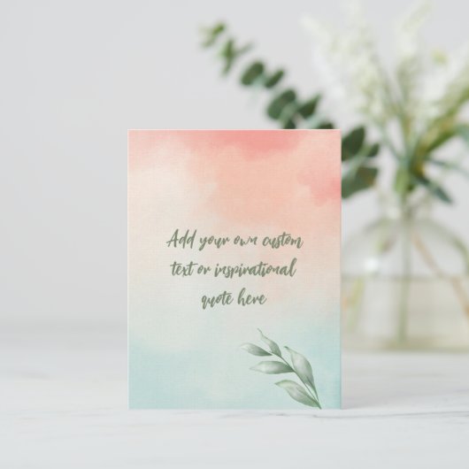 独自の水彩の作成やる気を起こさせる引用文 ポストカード (スタンド正面)