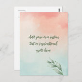 独自の水彩の作成やる気を起こさせる引用文 ポストカード (正面/裏面)
