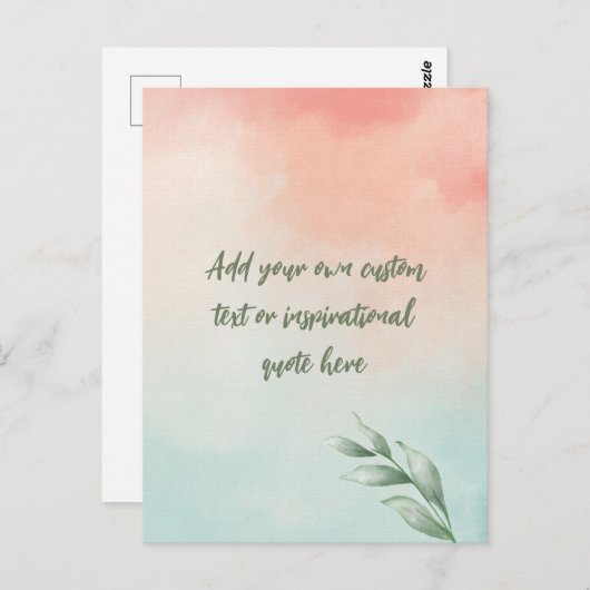 独自の水彩の作成やる気を起こさせる引用文 ポストカード (正面/裏面)