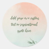 独自の水彩の作成やる気を起こさせる引用文 ラウンドシール (正面)