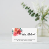 独自の水彩パーソナライズされたフローラの作成 名刺 (スタンド正面)