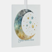 独自の水彩三日月と星を作成 ガラスオーナメント (正面右)