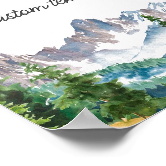 独自の水彩山の引用文ポスターを作成 ポスター (角)