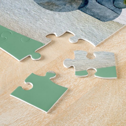 独自の水彩車モノグラムのを作成する ジグソーパズル (側面)