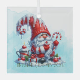 独自の氷のペパーミントクリスマス格言を作成 ガラスオーナメント