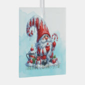 独自の氷のペパーミントクリスマス格言を作成 ガラスオーナメント (正面右)