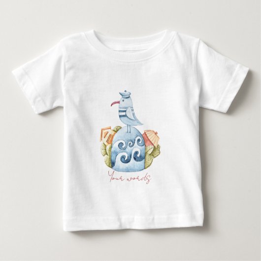 独自の海景観を作成 ベビーTシャツ (正面)